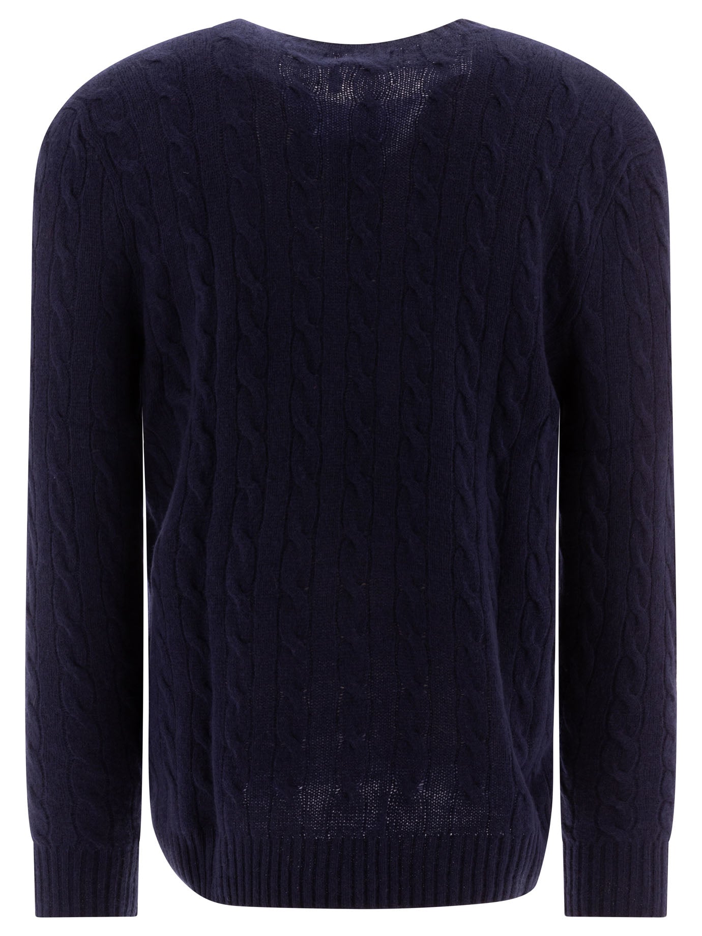 POLO  Wool and Cashmere Crewneck Sweater with Logo-OSI