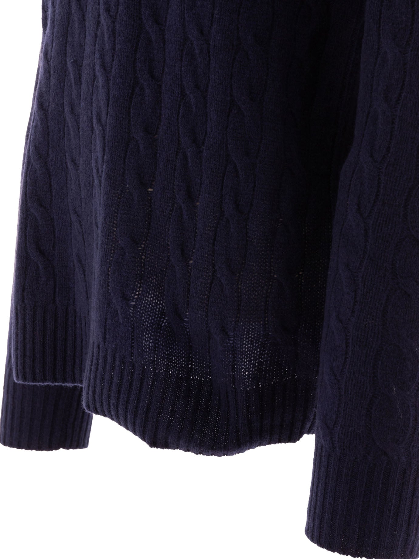 POLO  Wool and Cashmere Crewneck Sweater with Logo-OSI