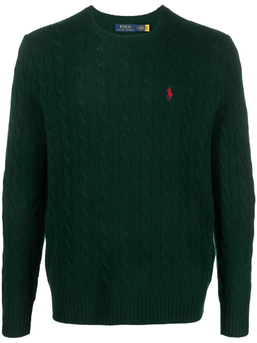 POLO  Wool and Cashmere Crewneck Sweater with Logo - Regular Fit-OSI