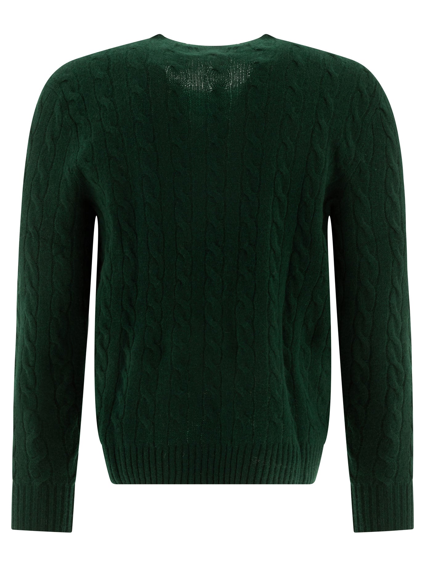POLO  Wool and Cashmere Crewneck Sweater with Logo - Regular Fit-OSI