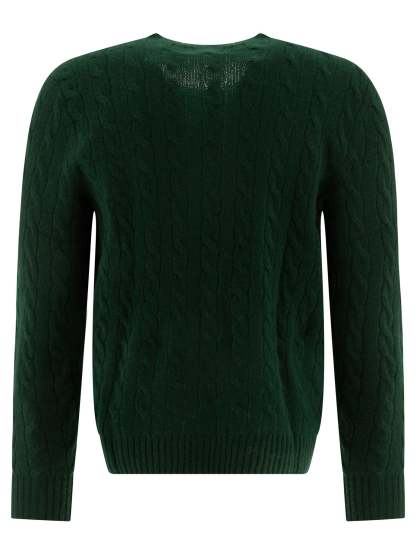 POLO  Wool and Cashmere Crewneck Sweater with Logo - Regular Fit-OSI
