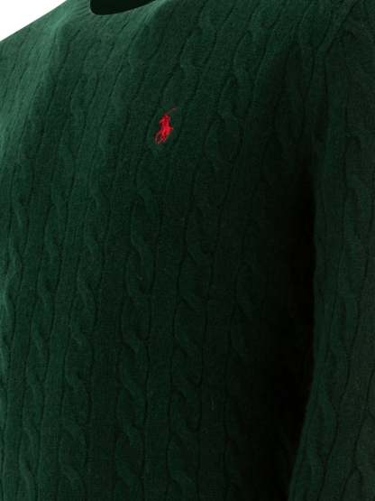 POLO  Wool and Cashmere Crewneck Sweater with Logo - Regular Fit-OSI
