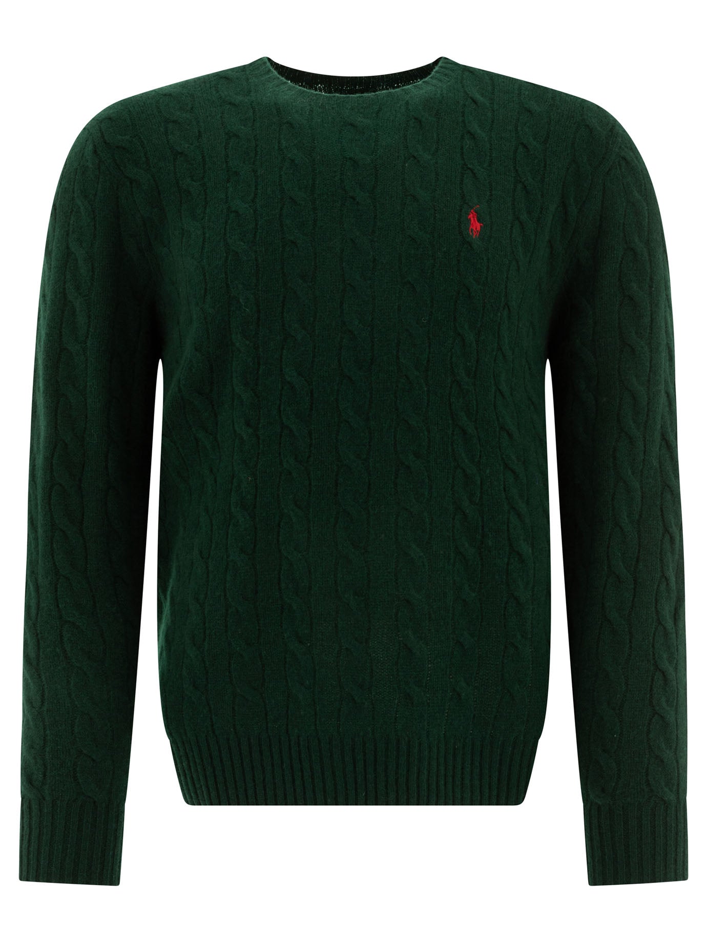 POLO  Wool and Cashmere Crewneck Sweater with Logo - Regular Fit-OSI