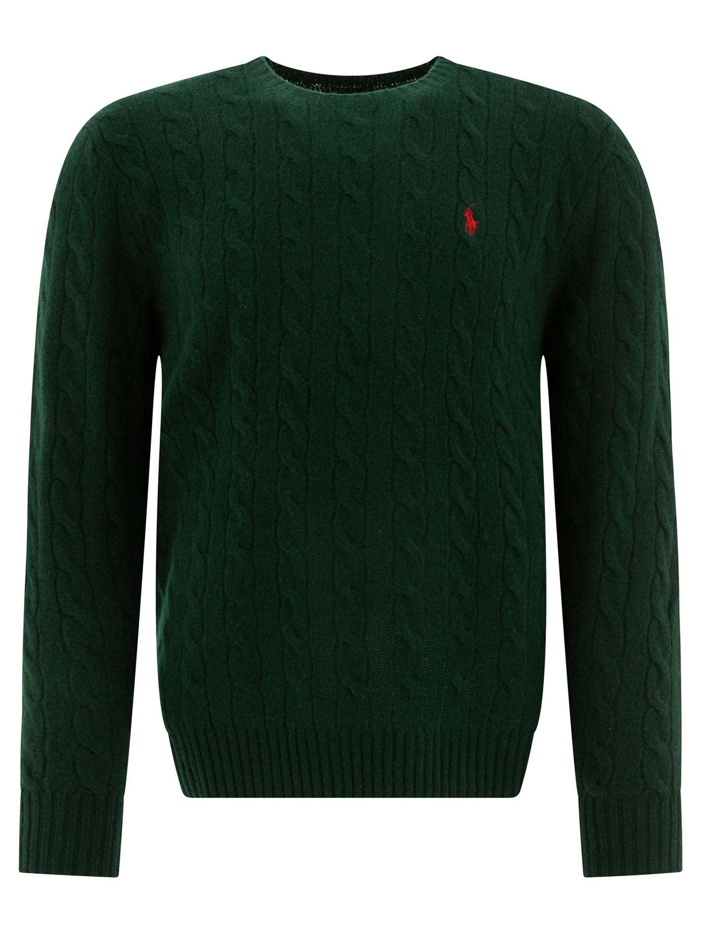 POLO  Wool and Cashmere Crewneck Sweater with Logo - Regular Fit-OSI