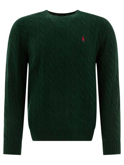 POLO  Wool and Cashmere Crewneck Sweater with Logo - Regular Fit-OSI