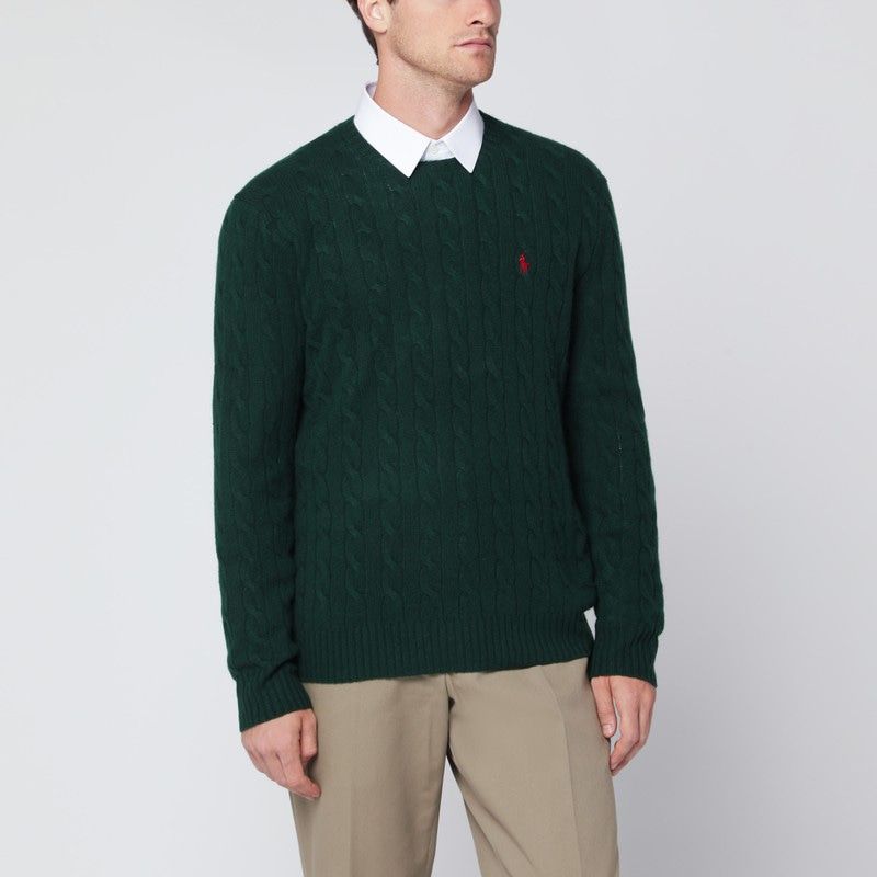 POLO  Wool and Cashmere Cableknit Sweater-OSI