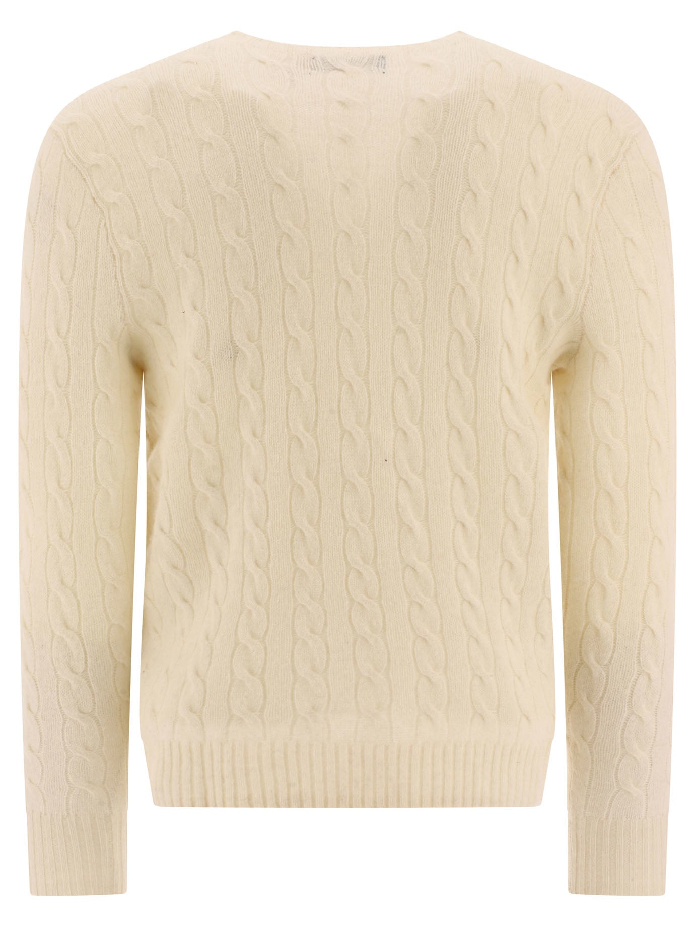 POLO  Wool and Cashmere Crewneck Sweater with Logo - Regular Fit-OSI