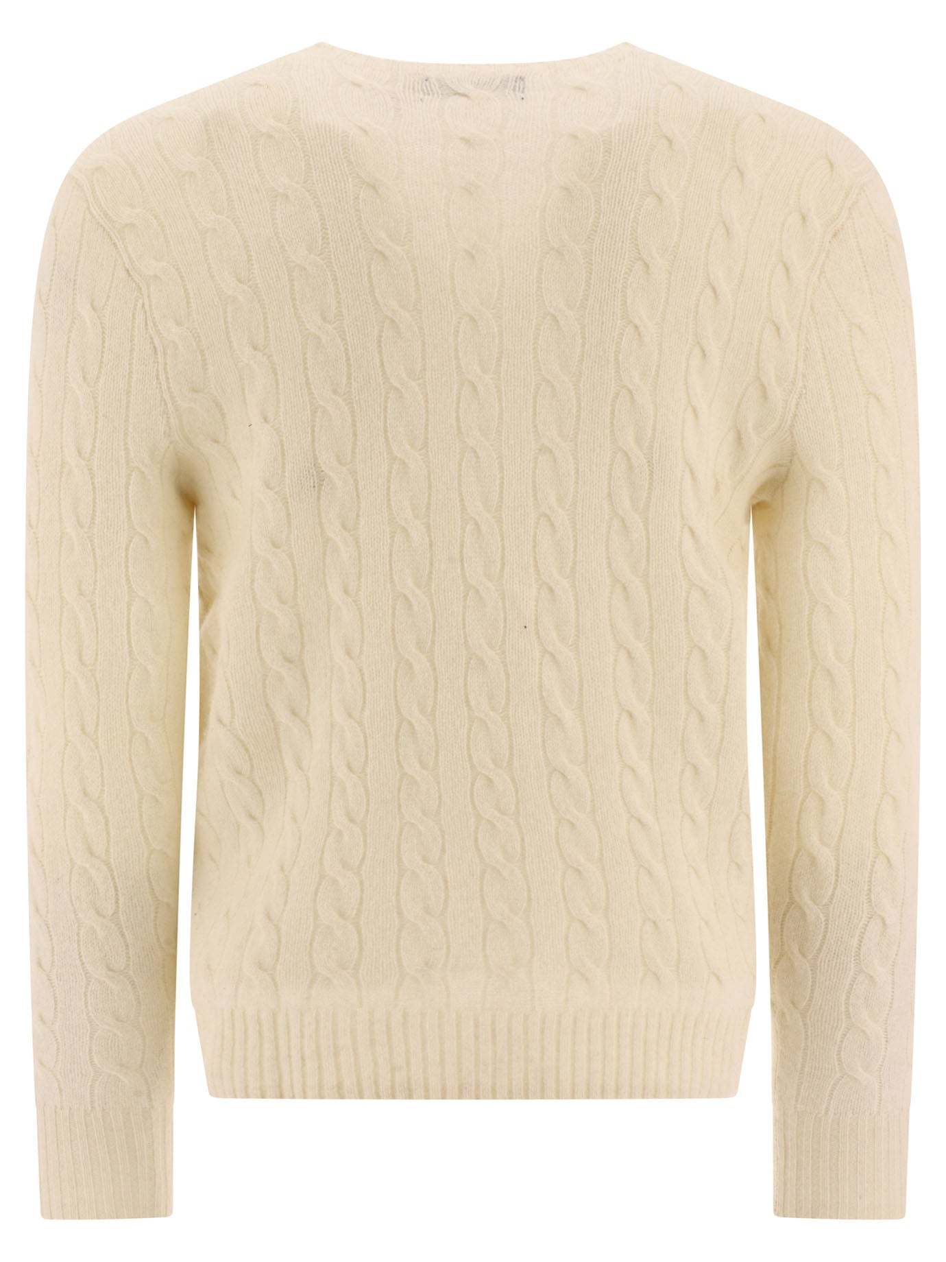 POLO  Wool and Cashmere Crewneck Sweater with Logo - Regular Fit-OSI