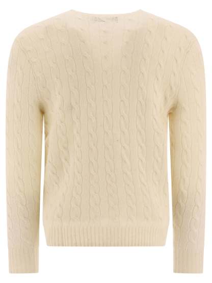 POLO  Wool and Cashmere Crewneck Sweater with Logo - Regular Fit-OSI