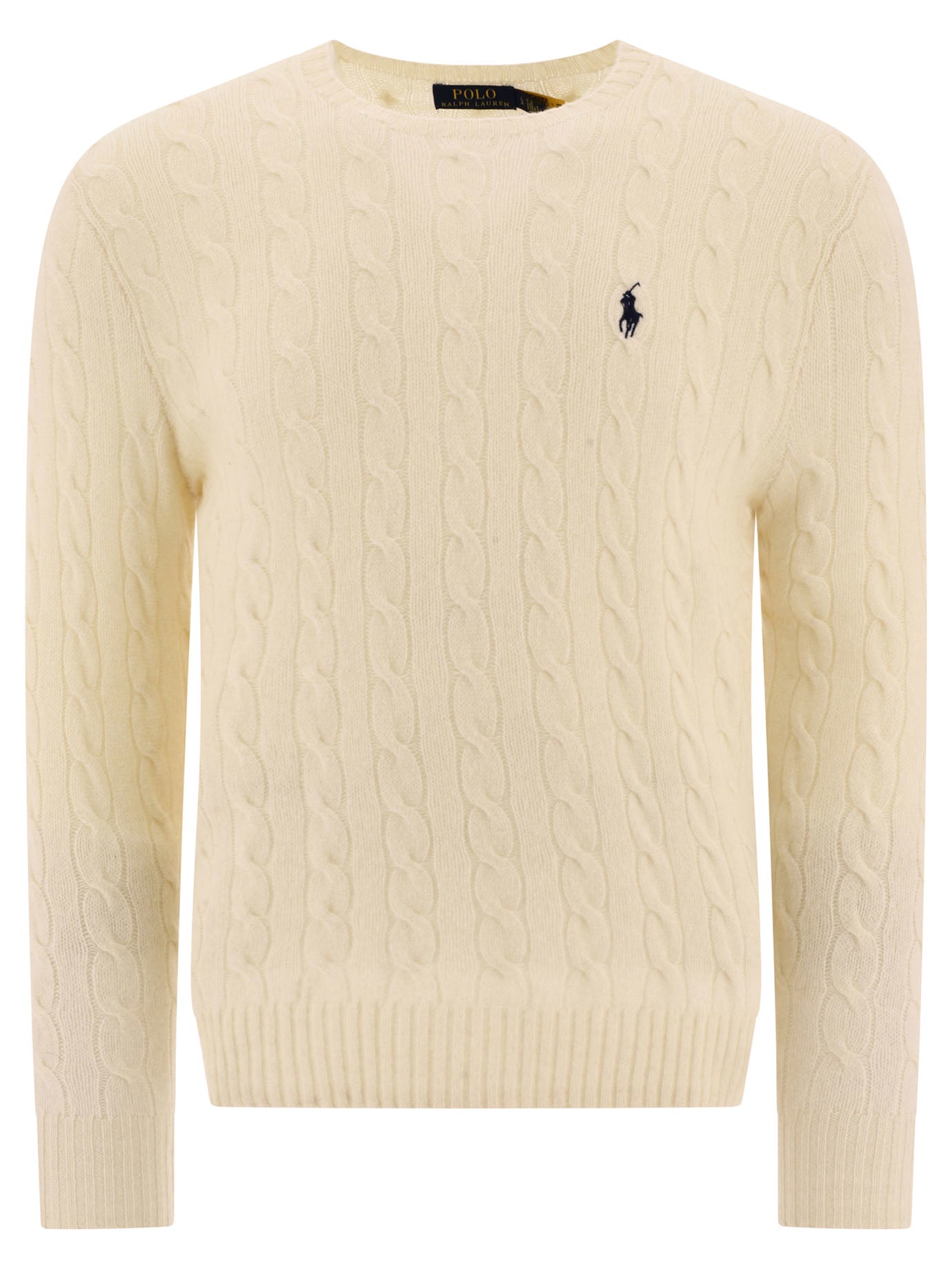 POLO  Wool and Cashmere Crewneck Sweater with Logo - Regular Fit-OSI