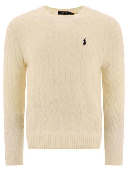 POLO  Wool and Cashmere Crewneck Sweater with Logo - Regular Fit-OSI