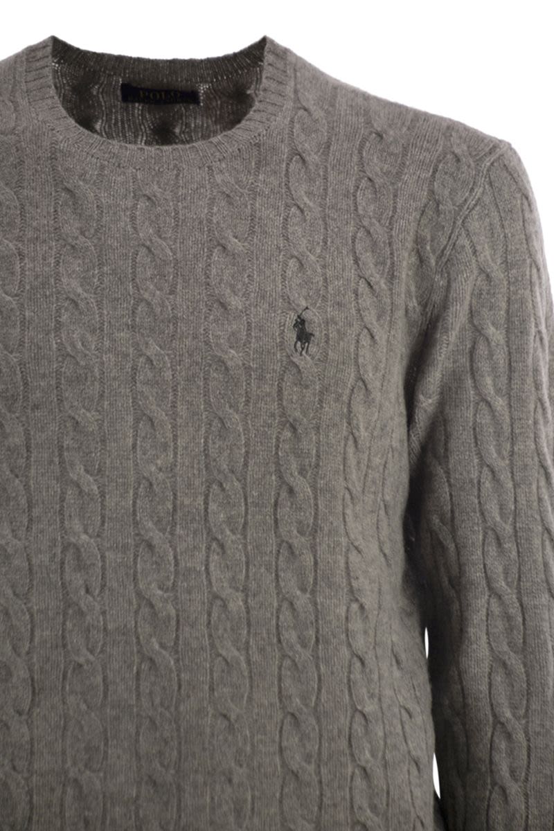 POLO  Wool and Cashmere Cable-Knit Sweater - Regular Fit-OSI