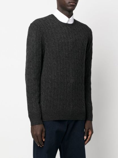 POLO  Men's Cable Wool and Cashmere Sweater-OSI