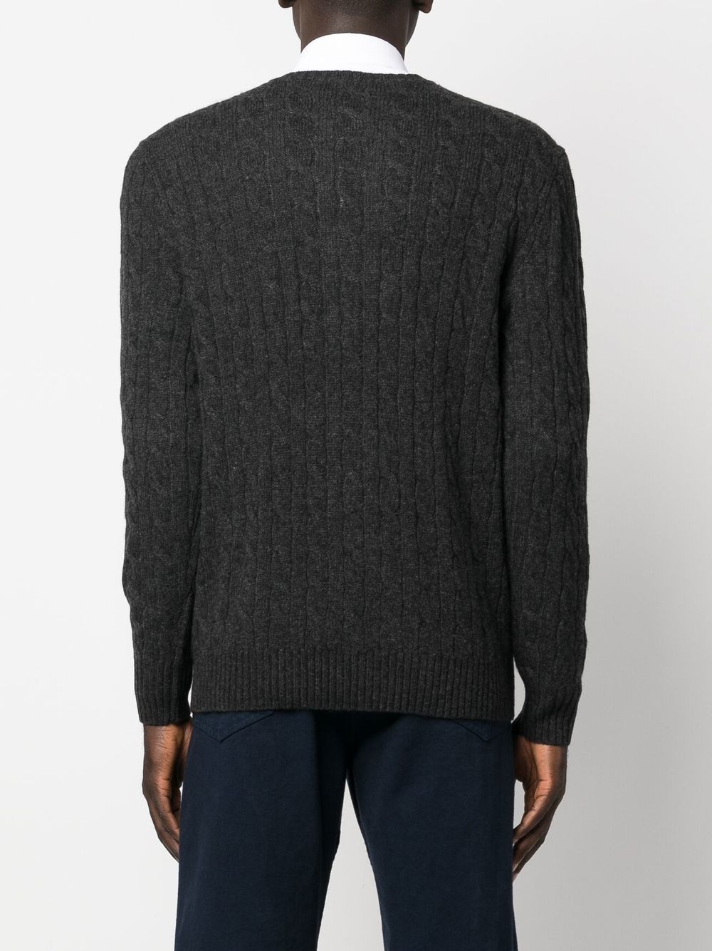 POLO  Men's Cable Wool and Cashmere Sweater-OSI