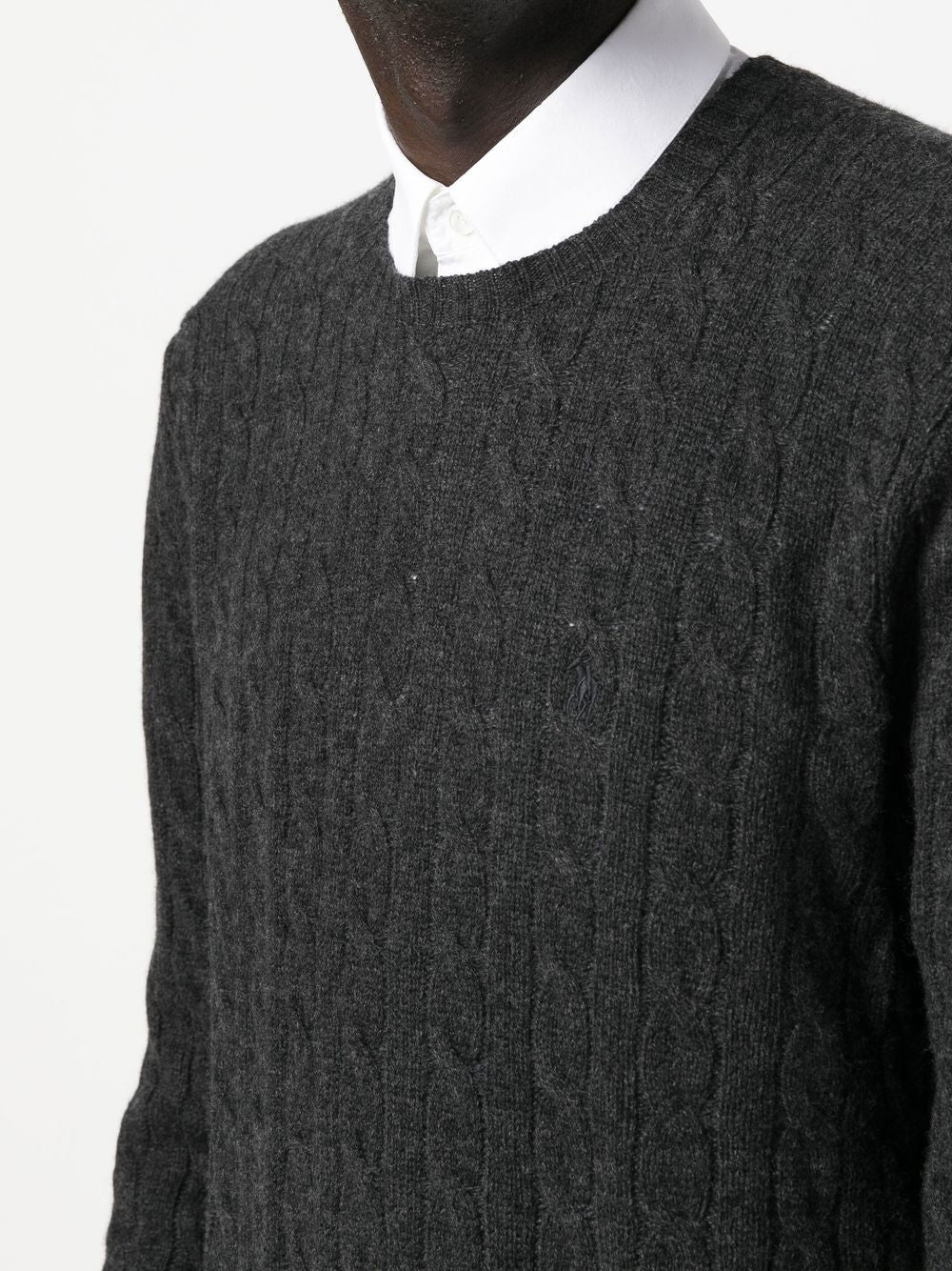 POLO  Men's Cable Wool and Cashmere Sweater-OSI