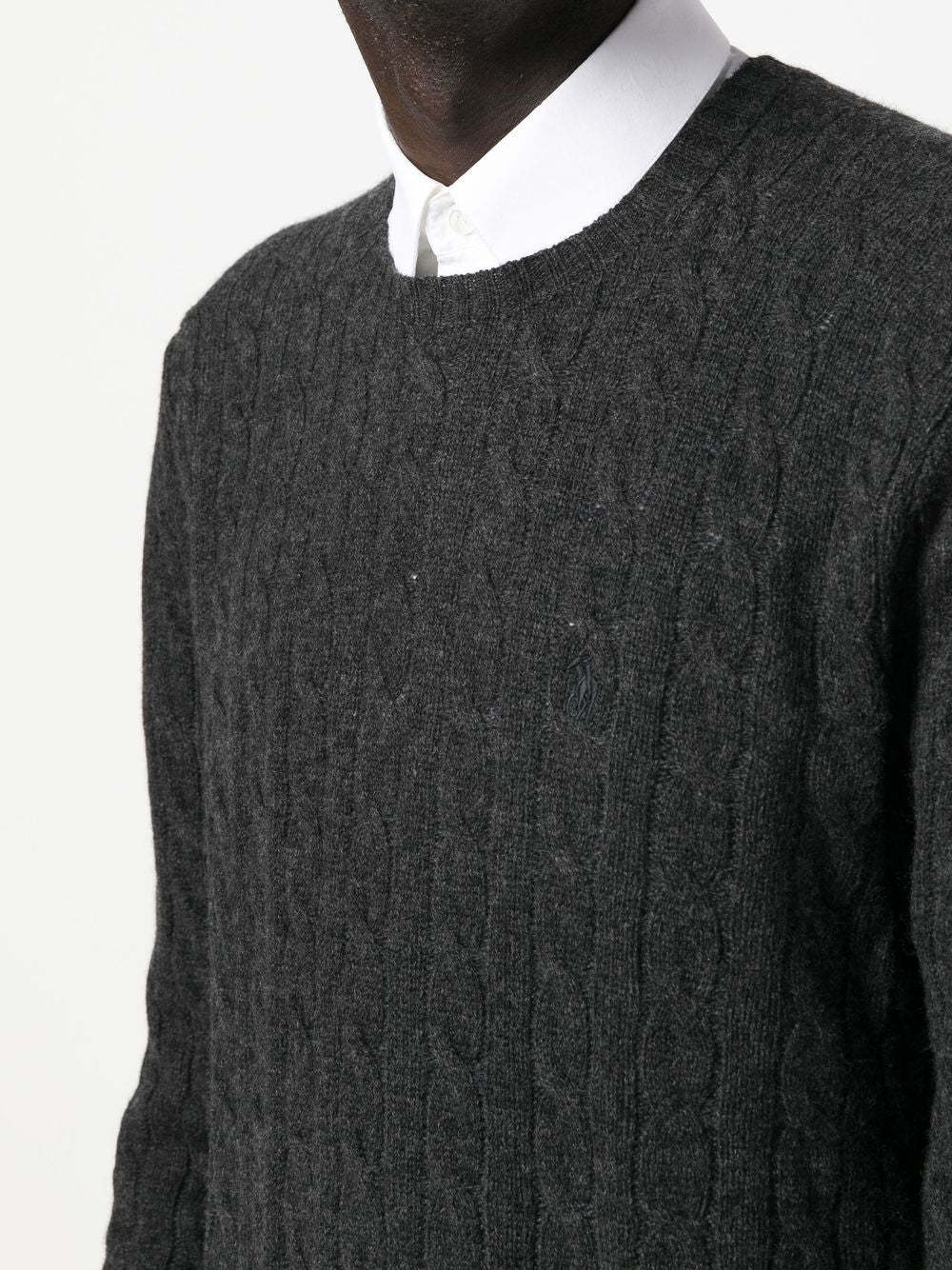 POLO  Men's Cable Wool and Cashmere Sweater-OSI