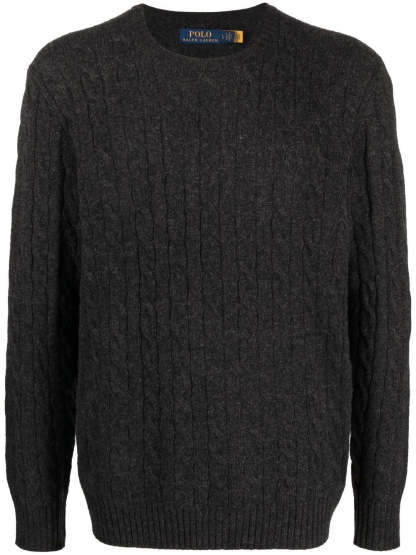 POLO  Men's Cable Wool and Cashmere Sweater-OSI