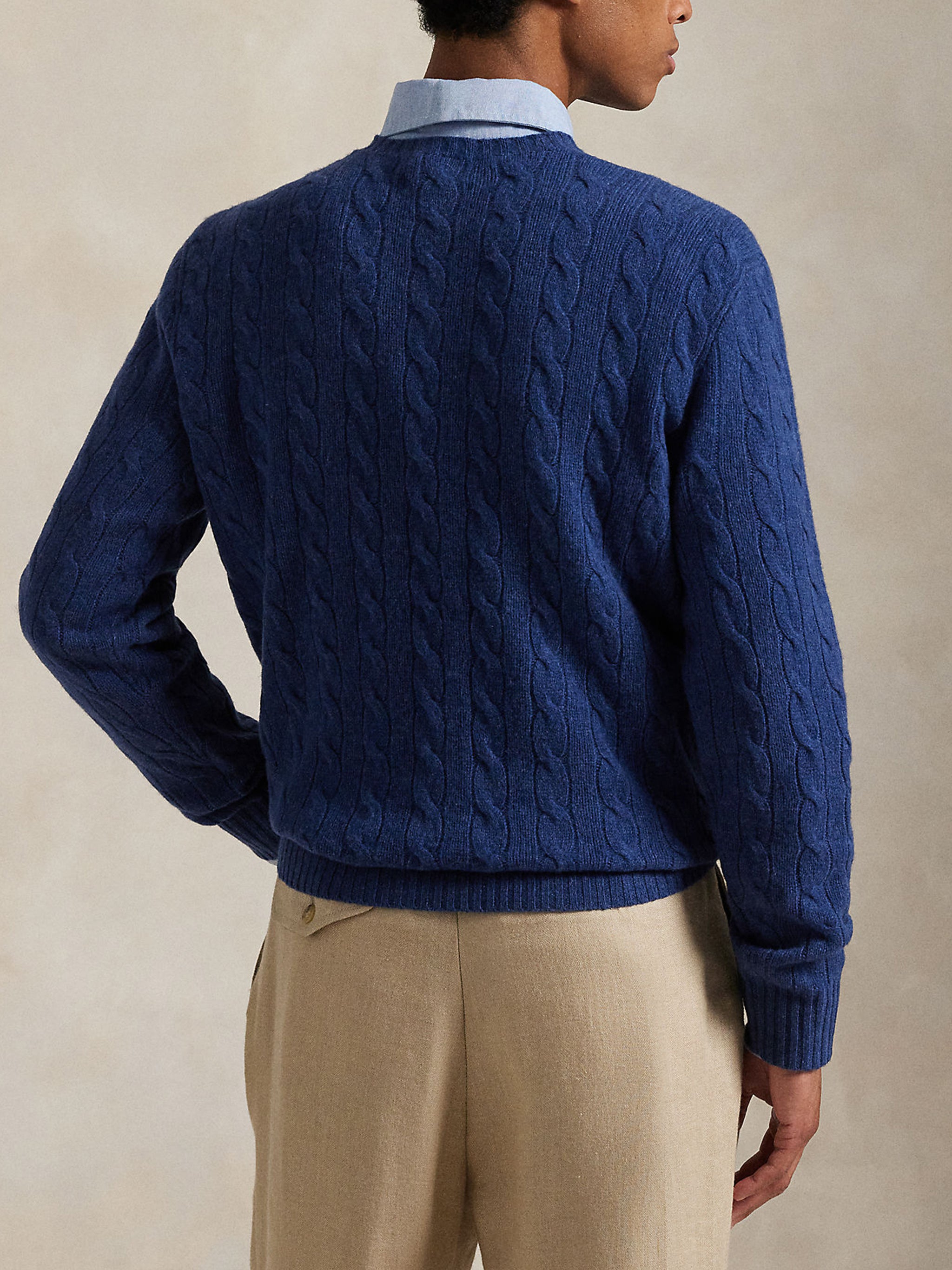 POLO  Men's Cable-Knit Wool-Cashmere Jumper-OSI
