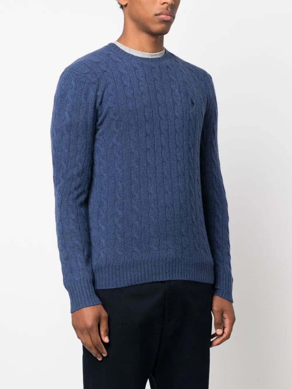 POLO  Men's Cable-Knit Wool-Cashmere Jumper-OSI