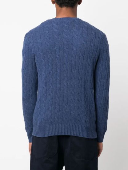POLO  Men's Cable-Knit Wool-Cashmere Jumper-OSI