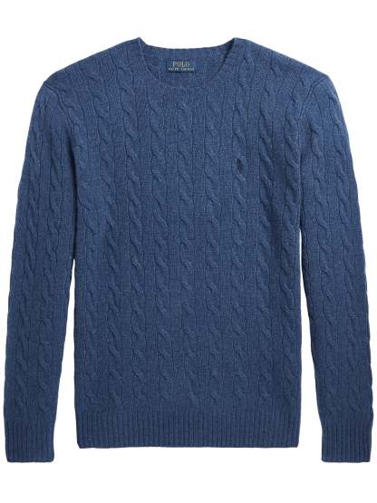 POLO  Men's Cable-Knit Wool-Cashmere Jumper-OSI