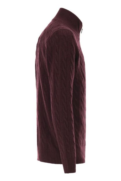POLO  Men's Wool and Cashmere Cable Knit Quarter-Zip Sweater-OSI