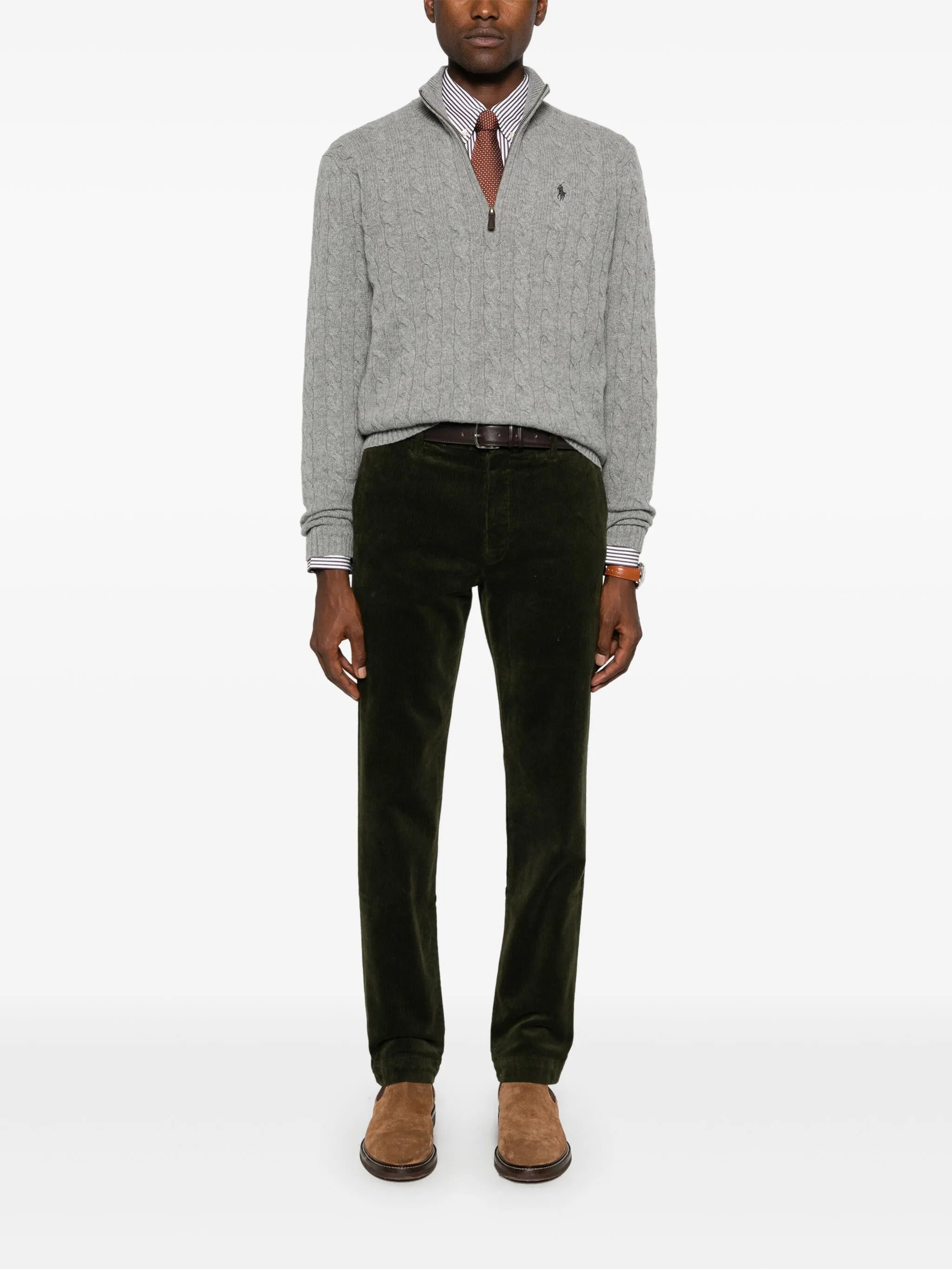 POLO  Cable-Knit Wool-Cashmere Jumper - Regular Fit-OSI
