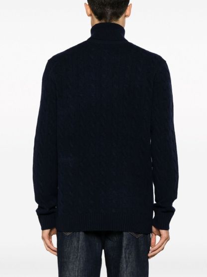 POLO  Cable Knit Roll Neck Jumper for Men-OSI