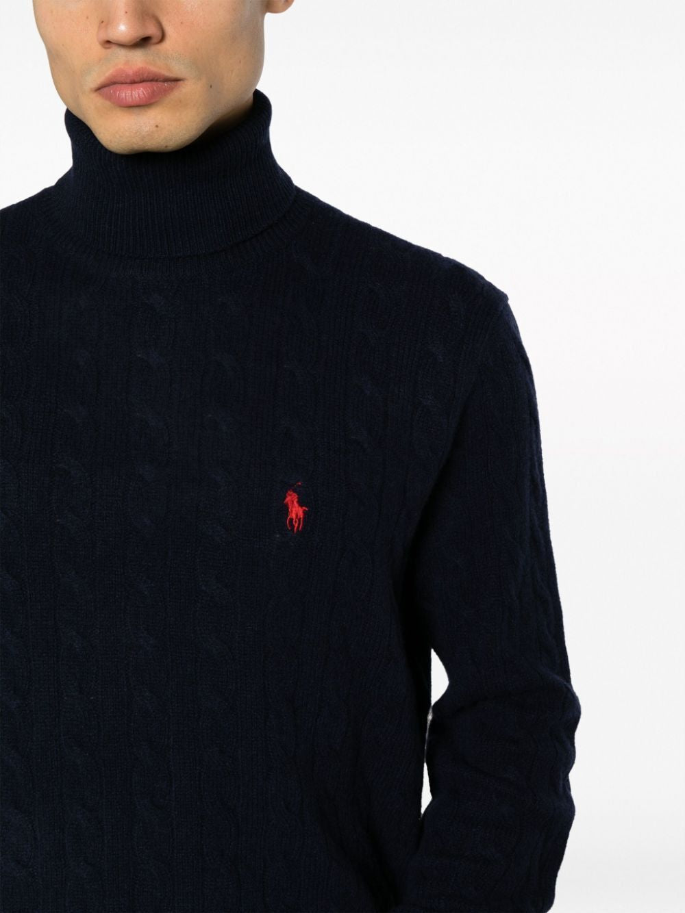 POLO  Cable Knit Roll Neck Jumper for Men-OSI