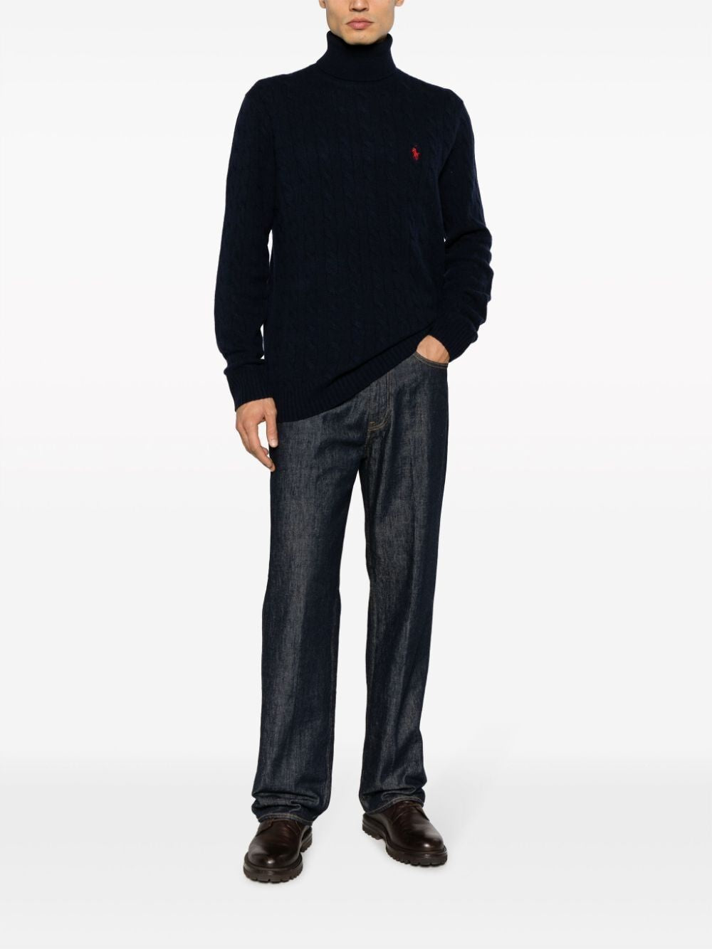 POLO  Cable Knit Roll Neck Jumper for Men-OSI