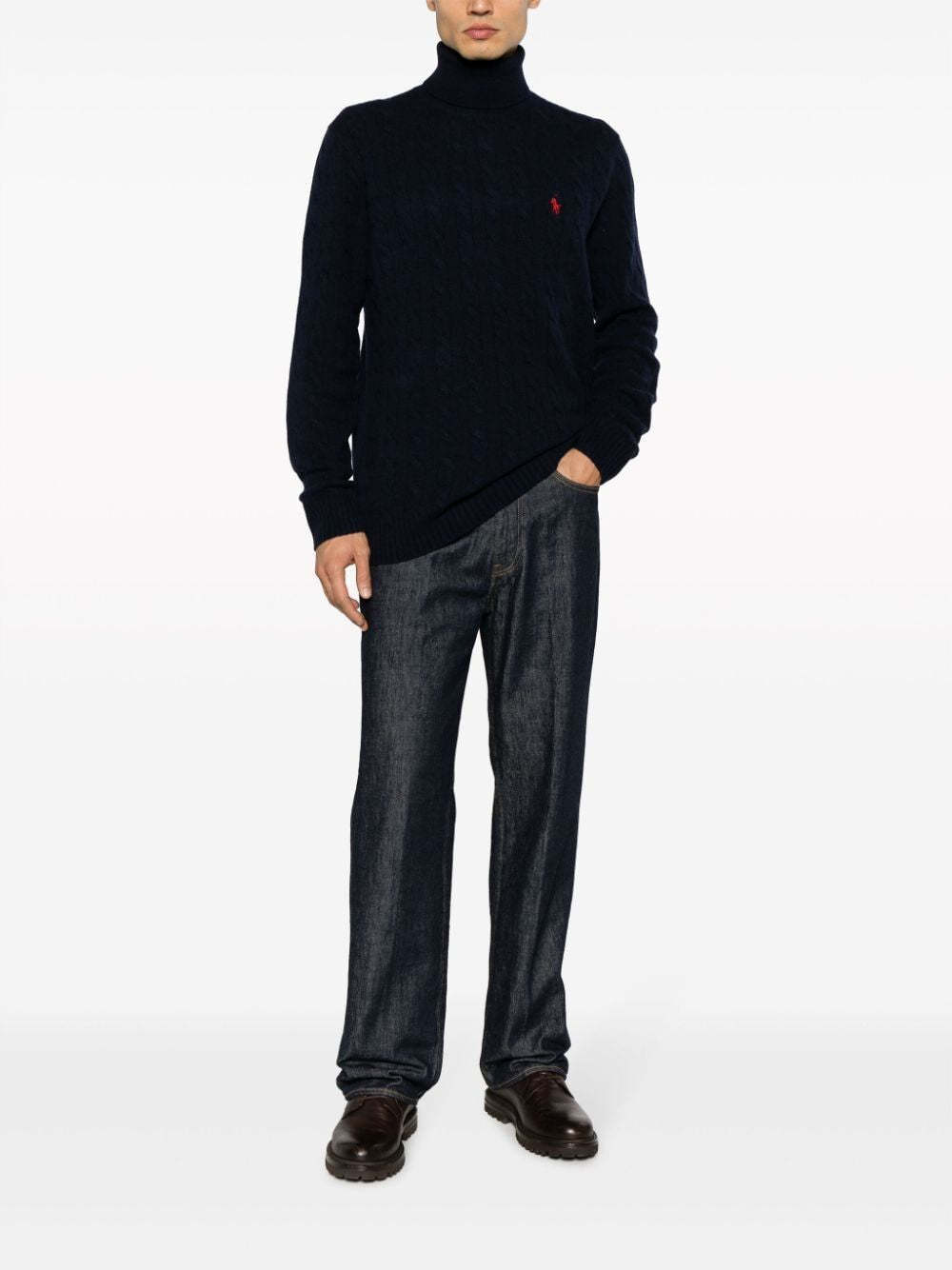 POLO  Cable Knit Roll Neck Jumper for Men-OSI