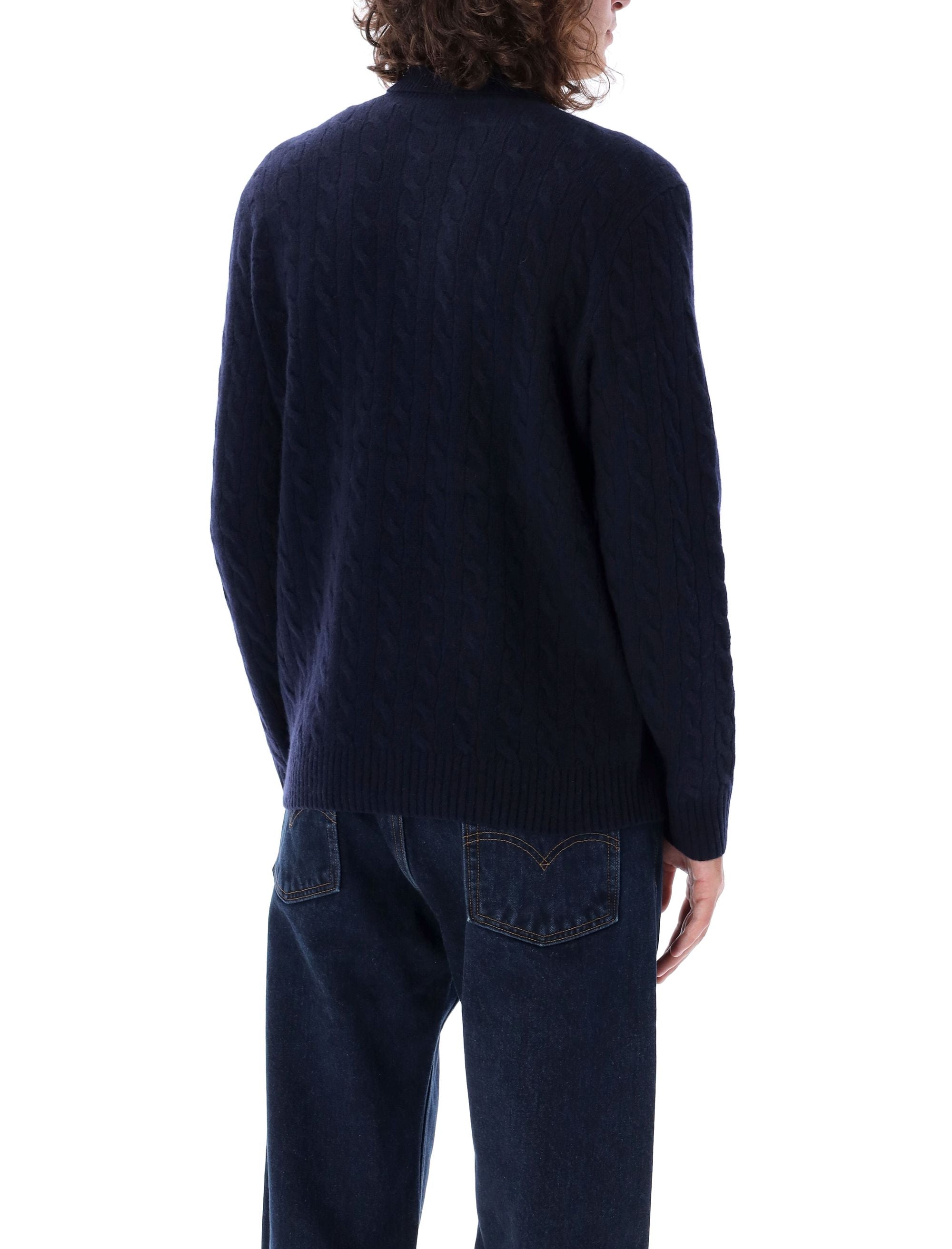 POLO  Men's Cable Knit High-Neck Sweater-OSI
