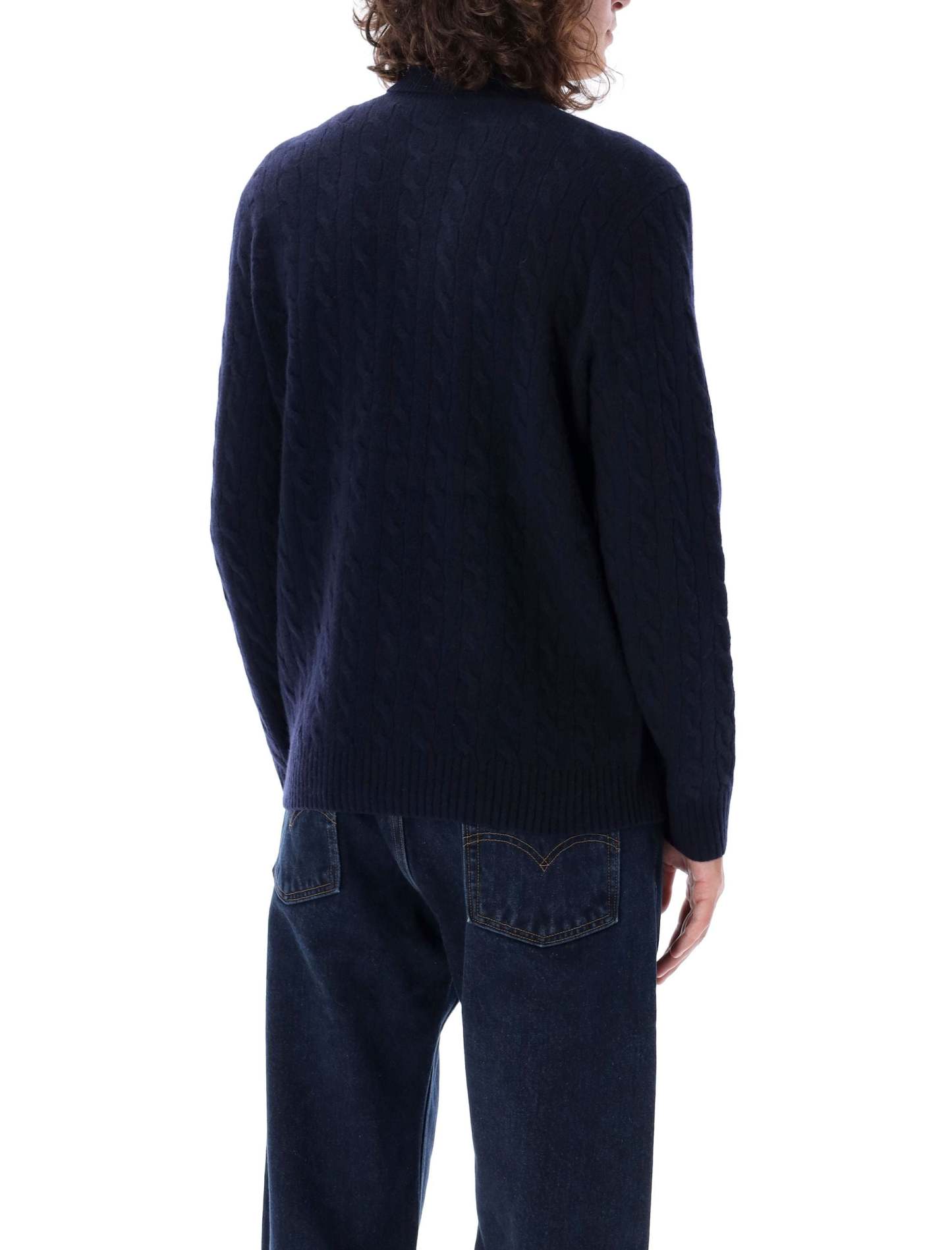 POLO  Men's Cable Knit High-Neck Sweater-OSI