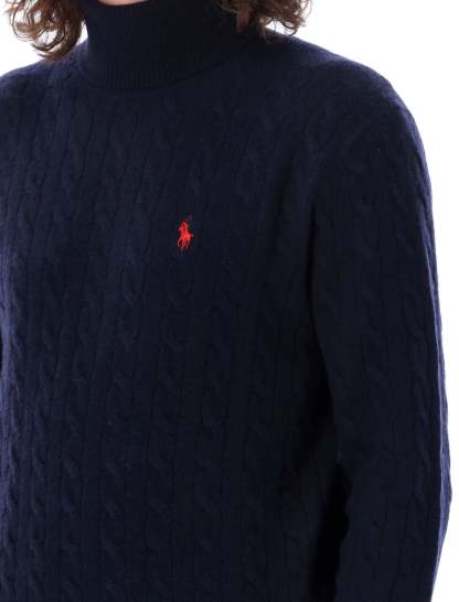 POLO  Men's Cable Knit High-Neck Sweater-OSI