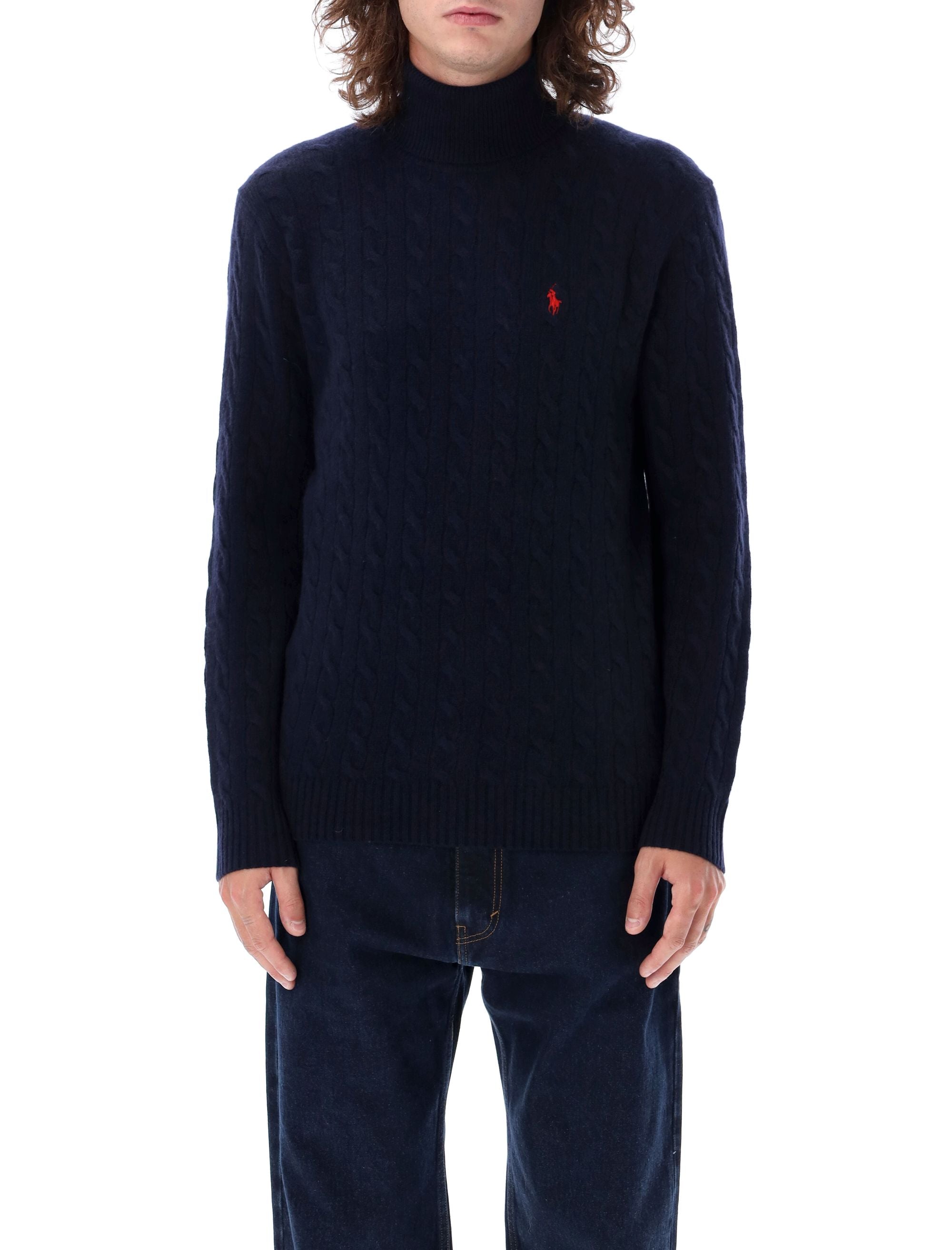 POLO  Men's Cable Knit High-Neck Sweater-OSI