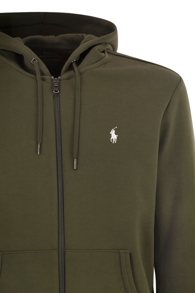 POLO  Men's Zip-Up Hoodie with Drawstring Hood-OSI