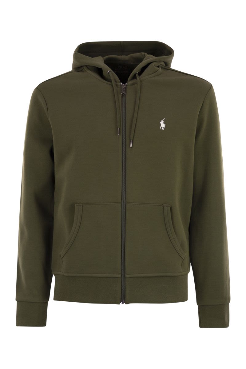 POLO  Men's Zip-Up Hoodie with Drawstring Hood-OSI