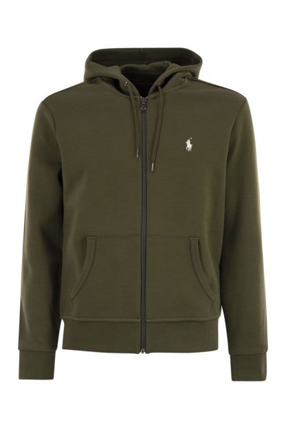 POLO  Men's Zip-Up Hoodie with Drawstring Hood-OSI