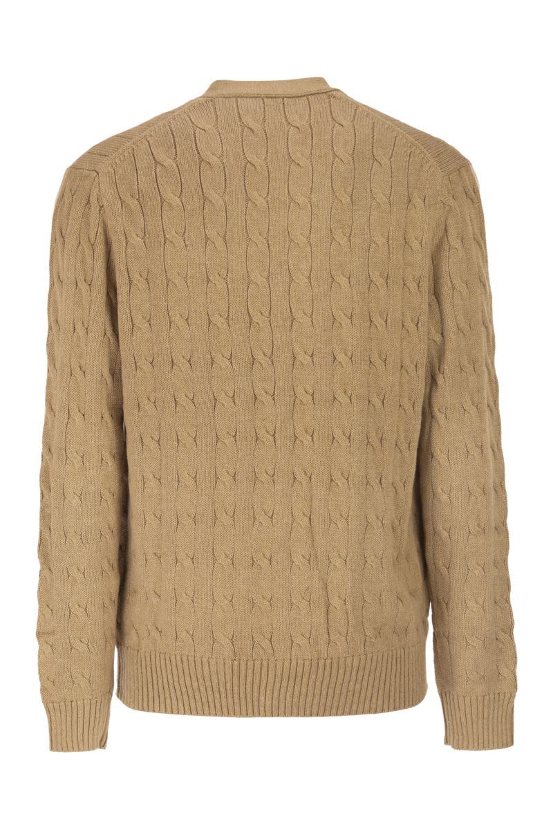 POLO  Cable Knit Cardigan for Men - V-Neck-OSI