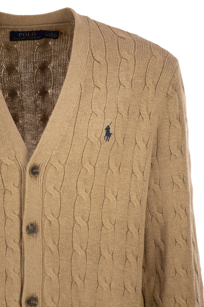 POLO  Cable Knit Cardigan for Men - V-Neck-OSI