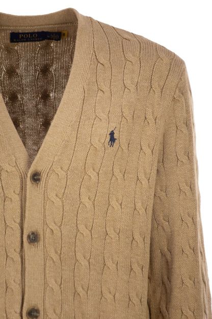 POLO  Cable Knit Cardigan for Men - V-Neck-OSI