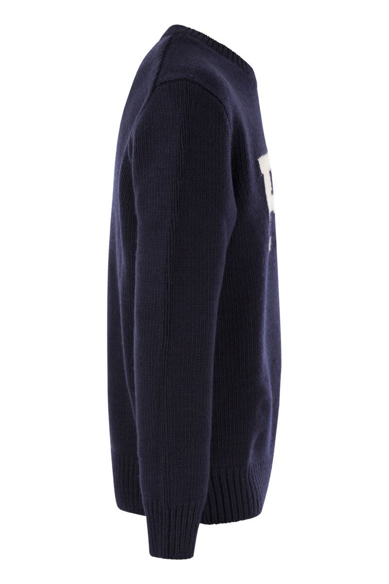 POLO  Chunky Knit Wool Inlay Sweater - Men's-OSI