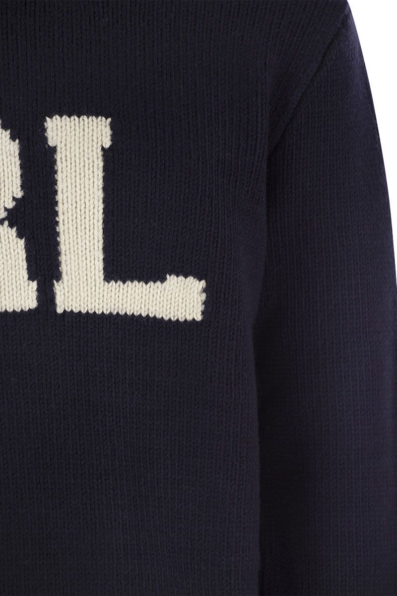 POLO  Chunky Knit Wool Inlay Sweater - Men's-OSI