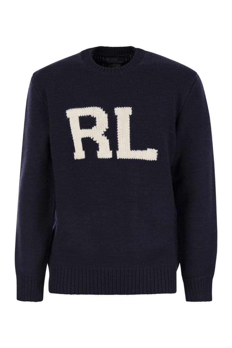 POLO  Chunky Knit Wool Inlay Sweater - Men's-OSI