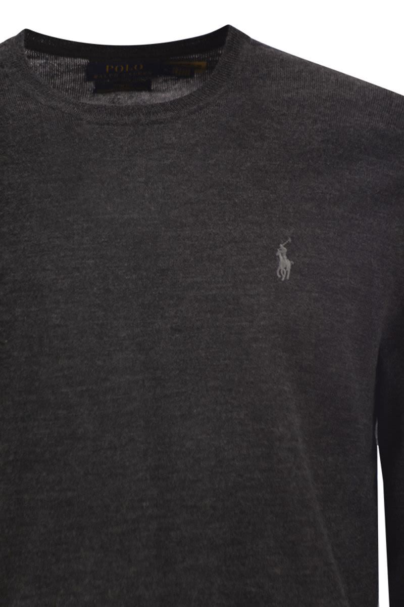 POLO  Slim-Fit Washable Wool Crew Neck Jumper-OSI