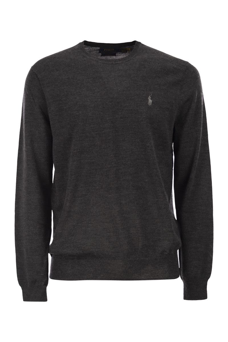 POLO  Slim-Fit Washable Wool Crew Neck Jumper-OSI