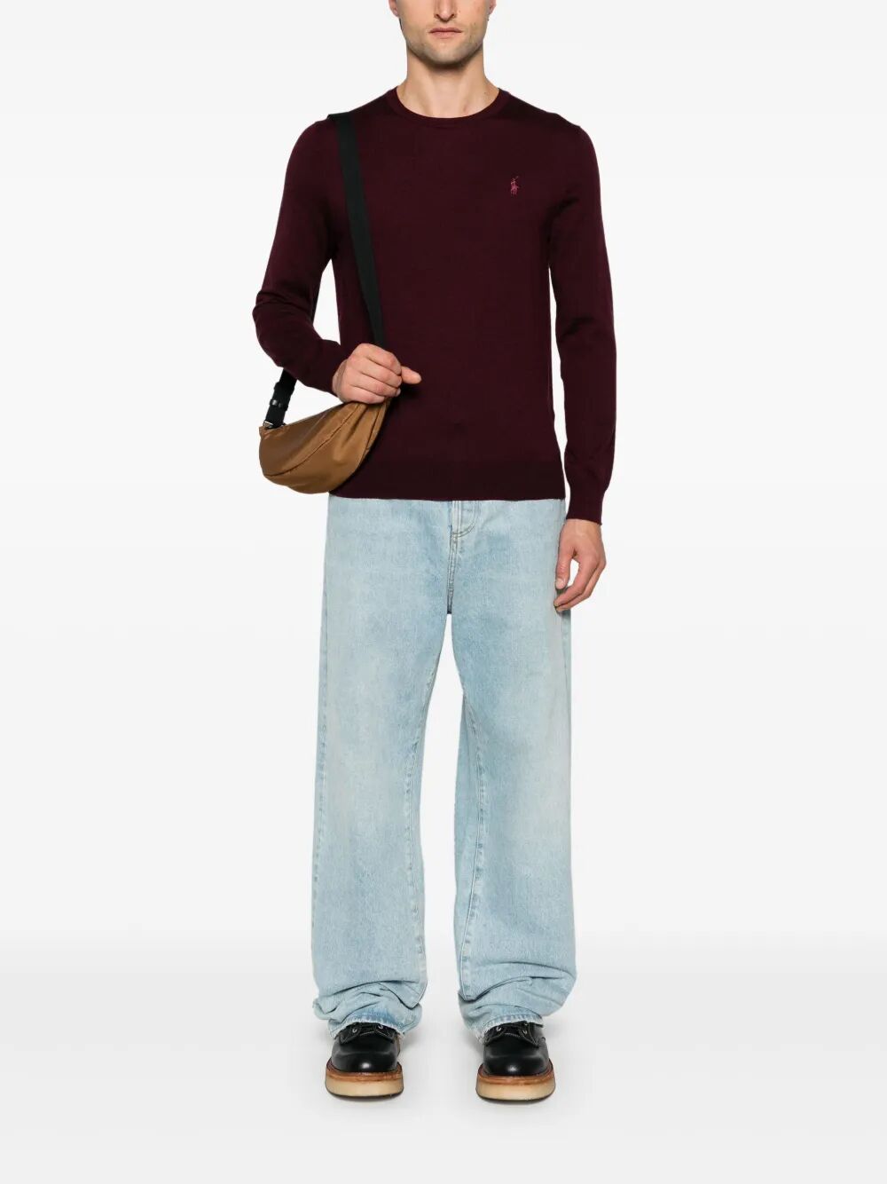 POLO  Lightweight Wool Crew-Neck Pullover for Men-OSI
