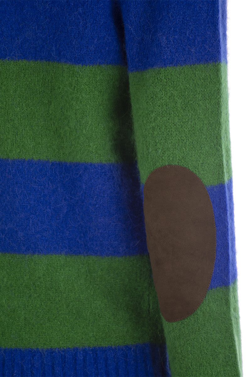 POLO  Striped T-Shirt with Suede Patches - Regular Fit-OSI