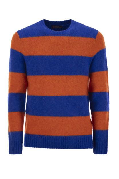 POLO  Striped T-Shirt with Suede Patches for Men-OSI