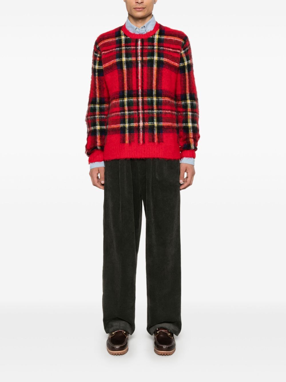 POLO  Men's Long Sleeve Pullover in Plaid-OSI